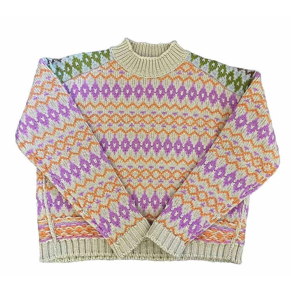 Acne Studios Intricate Knit 100% Wool Colorful Sweater Jumper Made in Italy M